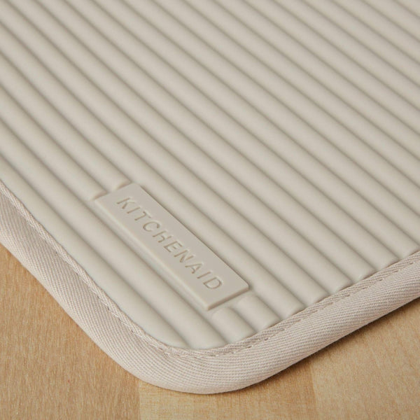 KitchenAid Ribbed Soft Silicone Pot Holder 2-Pack Set, Milkshake Tan, 7"x9" Milkshake 7"x9"