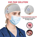 ABAMERICA Headbands with Button for Mask, Wide Nurses Headbands Non Slip Elastic Ear Protection for Women Men Doctors Sweatband Headband A-73