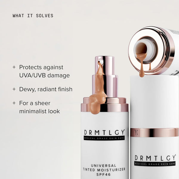 DRMTLGY Universal Tinted Moisturizer SPF 46 | Dewy Tinted Sunscreen 1.7 Fl Oz (Pack of 1) Dewy