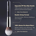 BEAKEY Makeup Brushes Set, Professional Foundation Eyeshadow Concealer Blush Powder Bronzer Applicator, 2 Blender Sponge with Beauty Paper Case