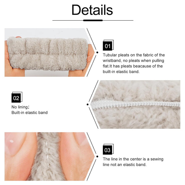 WHAVEL 6PCS Spa Headband and Wristband Set, Face Wash Headband Makeup Skincare Headband Wrist Bands for Washing Face