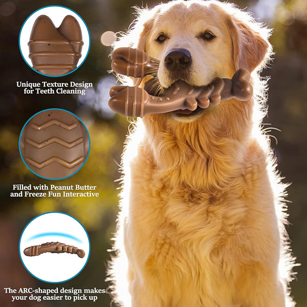 Dog Toys for Aggressive Chewers, Indestructible Toys for Large Dogs, Dog Chew Toys for Large Medium Small Breed, 3 Pack Super Chewer Toys with