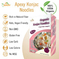 Apexy Organic Shirataki Konjac Noodle 8 Pouches Total 42.24oz. Low Calorie, Low-Carb Gluten Free, Vegan, Keto and Paleo-Friendly. (Angel Hair