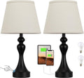 Seealle Touch Lamps for Nightstand - Bedside Lamps Set of 2, 3 Way Dimmable, USB C+A for Bedroom & End Tables (LED Bulbs Included)