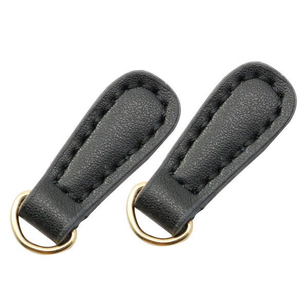 NX Garden 2Pcs Genuine Leather Zipper Pulls Black Pull Strap Cord Zipper Pullers Durable Boot Jacket Bag Purse Accessories