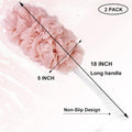 PPHAO - Loofah on a Stick for Men & Women - Bath Brush with Long Handle - Plastic Loofah Sponge - 2Pack in Green & Pink