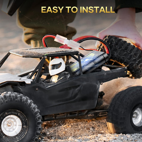 7.2V 6200mAh NIMH Battery for RC Cars, 6-Cell Flat Rechargeable Battery Pack, Replacement Hobby Battery with Tamiya Connector for Car Truck Truggy