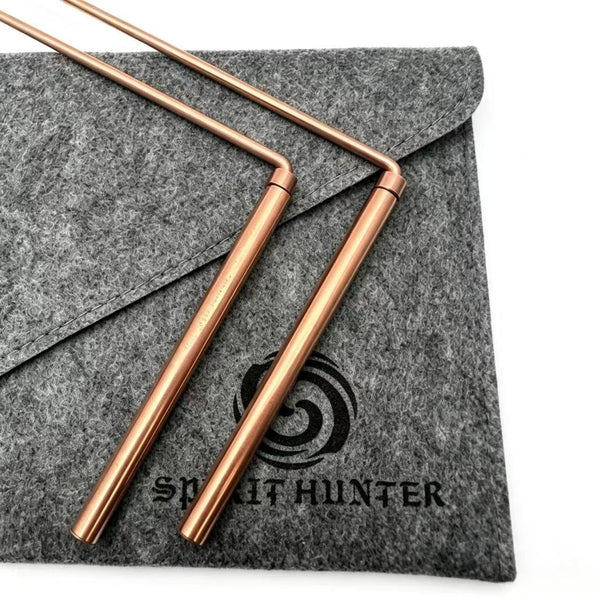 Spirit Hunter 99.9% Copper Dowsing Rod- 2PCS Divining Rods with Bag - Detect Gold, Water, Ghost Hunting etc.