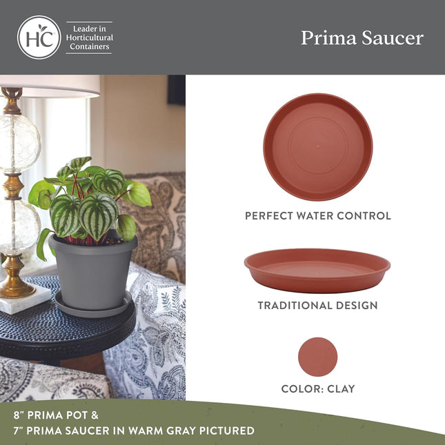 The HC Companies round Prima Flower Pot Saucers - Plastic Plant Saucer for Outdoors & Indoors - Traditional Plant Pot Tr
