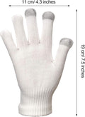 Pangda 12 Pairs Winter Touch Screen Gloves for Men Women Stretch Knitted Texting Gloves Warm Windproof Solid Color Mittens Black, White, Gray