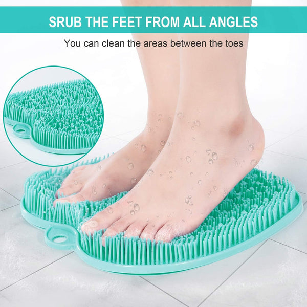 BESKAR XL Larger Shower Foot Scrubber Mat with Non-Slip Suction Cups | Cleans, Smooths, Exfoliates, Massages Your Feet Without Bending, Improve