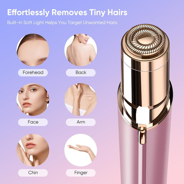Facial Hair Remover for Women- as Seen on TV Painless Face Shaver -Mini Hair Remover, Electric Razor Shaver Portable Bik