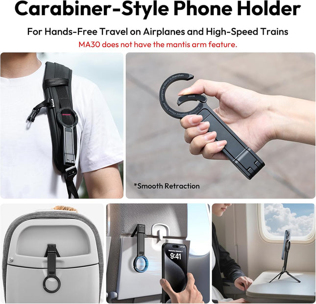 ULANZI MA30 Magnetic Phone Tripod Stand for Iphone - Aluminium Maglock Smartphone Mini Tripod Pocket Cell Phone Stand Du