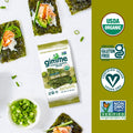 Gimme 20 CT Extra Virgin Olive Oil Organic Seaweed Snacks, 5g, 0.17oz #5 Extra Virgin Olive Oil