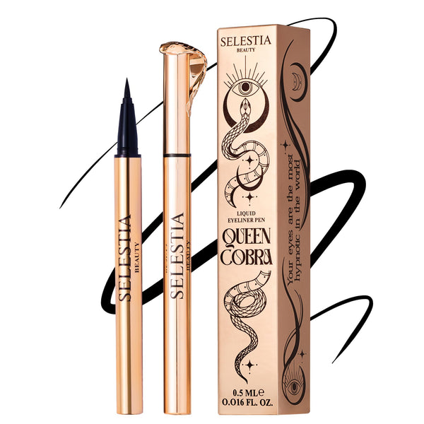 Black Liquid Eyeliner Pencil Queen Cobra Ã¢ÂÂ Long-Lasting & Waterproof Ã¢ÂÂ Quick-Drying, No Flaking Ã¢ÂÂ Thin Applicator & Intense Color