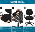 Smiry Office Computer Chair Seat Covers for Desk, Anti-dust Protector Chair Seat Cover Black