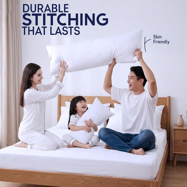 DOWNCOOL Large Body Pillow Insert- Breathable Full Body Pillow for Side Sleeper - Soft Long Bed Pillow for Adults - 20 x 54 inch (White) White
