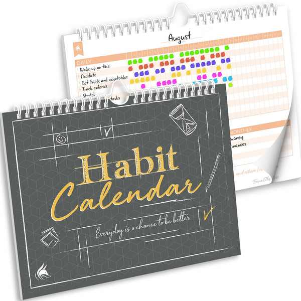 Clever Fox Habit Tracker Calendar Ã¢ÂÂ Inspirational Goal Tracker and Habit Calendar for Atomic Habits Ã¢ÂÂ Colorful Habit & Goal Planner