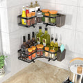 AKTECKE Corner Shower Caddy, 2 Pack Adhesive Shower Corner Organizer Shelves, No Drilling Stainless Steel Shower Storage Rack with