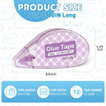 12 Pack Scrapbook Tape, Double Sided Tape Roller for Crafts,0.31In x 26 Ft Adhesive Glue Tape Runner for Scrapbooking,Junk Journal Supplies and