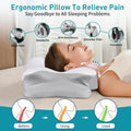 Cervical Pillow for Neck Pain Relief, Ergonomic Neck Pillow for Sleeping Contour Memory Foam Pillows with Cooling Pillowcase, Orthopedic Bed