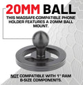 Bulletpoint Dash Mount Magnetic Cell Phone Holder Compatible with Magsafe Iphone Smartphones - 20Mm (0.787 Inches) Attachment Ball (Magsafe Holder