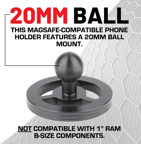Bulletpoint Dash Mount Magnetic Cell Phone Holder Compatible with Magsafe Iphone Smartphones - 20Mm (0.787 Inches) Attachment Ball (Magsafe Holder