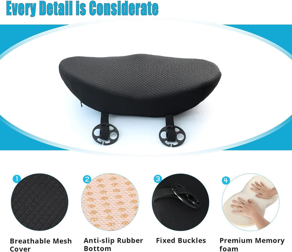 Car Seat Cushion for Driving - Comfort Memory Foam for Car Driver Seat- Back Support, Pain Relief - for Car Travel, Long Trips (Black)