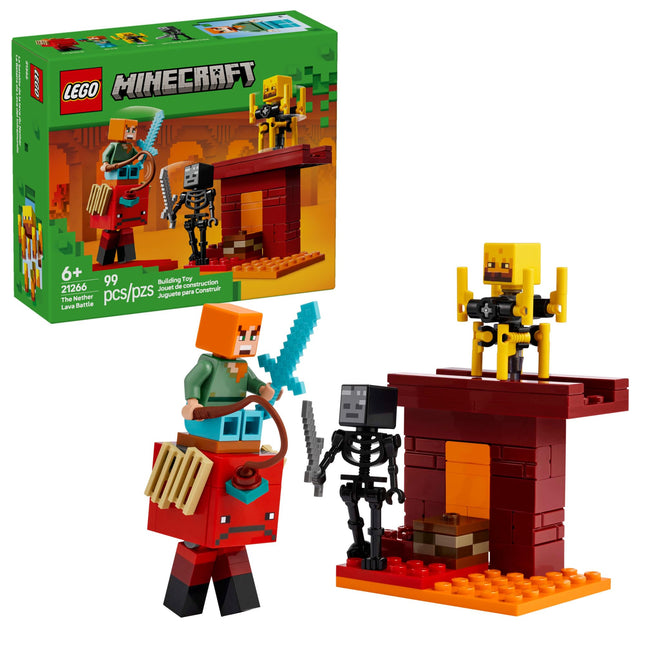 LEGO Minecraft the Nether Lava Battle Toy and Playset - Building Minecraft Toy f