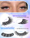 Newcally Lashes False Eyelashes Cat Eyes Wispy Natural Faux Mink Lashes 14 Pairs Pack Light Volume Short Fake Eye Lashes Multipack