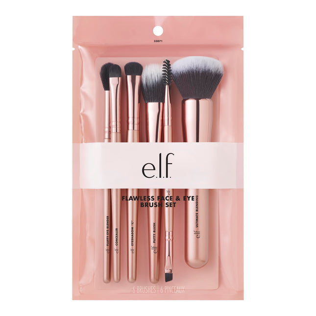 E.L.F. Flawless Face Kit, 6-Piece Brush Collection, Brushes for Face, Eyes & Bro