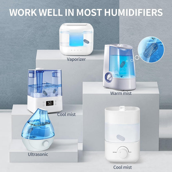 12-Pack Demineralization Cartridge for Humidifier Compatible with HoMedics Total-Comfort Ultrasonic Humidifier Demineralizer Tablets Filter