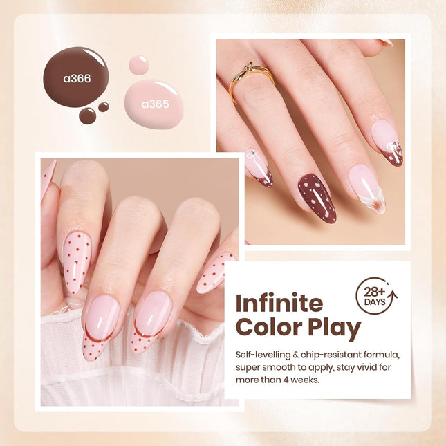 Beetles Gel Polish Nail Set 6 Colors Skin Tones Collection Nude Brown Gel Nail P
