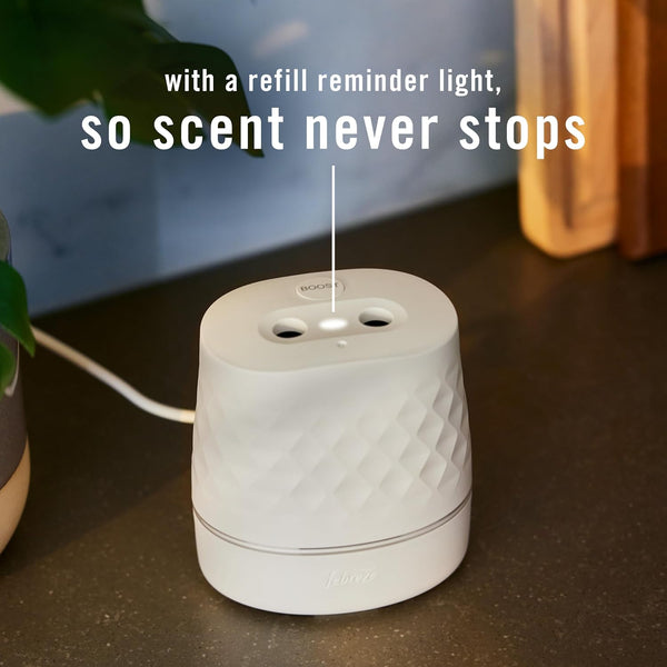 Febreze Plug Scent Booster Continuous Scent Device Oil Diffuser, Compatible with Febreze Air Freshener Plug in Refills