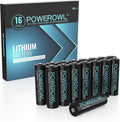 POWEROWL Lithium Batteries AA 16 Pack, High Capacity 1.5V Double a Battery Long Lasting Power for High-Tech Devices