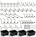 Pegboard Hooks with Bins, Peg Locks, for Organizing Various Tools, 117 PCS, 60 of Which are Locks 117PCS