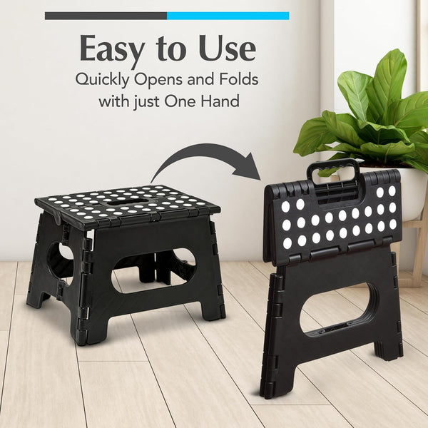 Handy Laundry Folding Lightweight Step Stool Is Sturdy Enough to Support Adults and Safe Enough for Kids. Opens Easy with One Flip. Great for