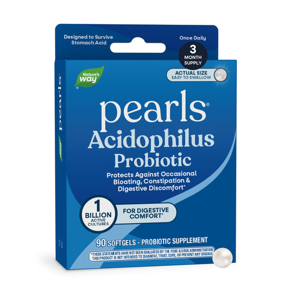Nature's Way Probiotic Pearls Acidophilus Softgels, 1 Billion CFU, 90 ct | Supports Digestive Balance & Gut Health*, Reduces Occasional
