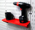 Wall Control Shelf 4in Deep Pegboard Shelf Assembly Pegboard and Slotted Tool Board â Red Red 4in x 16in