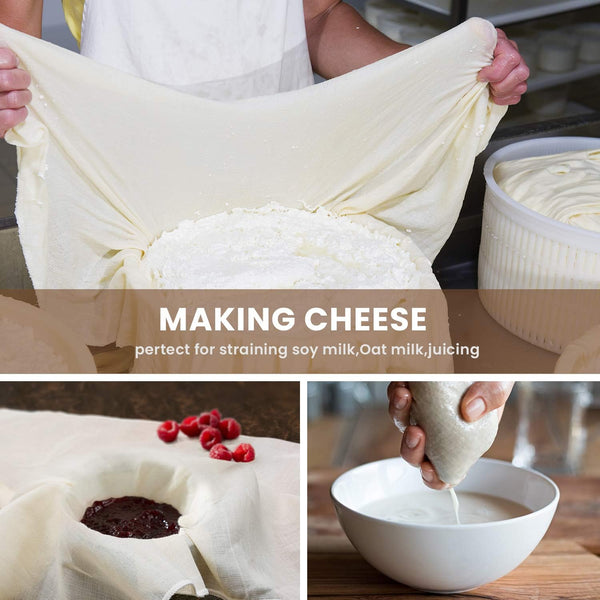 Precut Cheesecloth, 20 x 20'' 10 Pack, Grade 100, Ultra Fine Cheese Cloth for Straining & Cooking, 100% Unbleached Cotton Muslin Cloth for Making