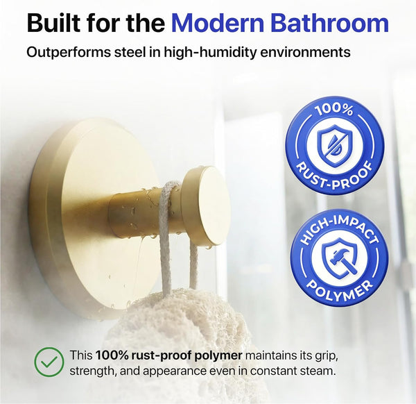 HOME SO Suction Cup Hooks for Shower & Bathroom Towel Holder 2-Pack – Suction Cups Hooks for Hanging Towels, Robes, & Coats - Tiles, Glass Door or
