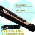 Abp 1 Inch Curling Iron Extra Long Barrel with Ceramic Coating for Long/Medium Hair,Led Display Instant Heat up to 450ÃÂ°F with Clamp,Hair Waving