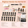 ROSALIND Poly Nail Gel Kit -14 Colors +72 Nail Art Accessories kit Clear Nude Poly Nails Gel Kit Starter Kit with Mini UV Lamp Slip Solution Basic