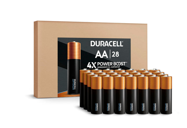 Duracell Optimum AA Batteries with 4X Power Boost Ingredients, 28 Count (Pack of