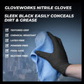 GLOVEWORKS Black Nitrile Gloves 5 Mil Disposable, Latex Free, Textured Grip for Food Service, Cooking, Professional Cleaning Small 1 Box of 100
