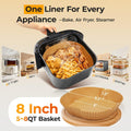 Vailnd Air Fryer Paper Liners, 200pcs Air Fryer Liners Disposable 8" Square | Baking Paper Liner for 5-8 qt Airfryer Basket, Non-stick and Oil