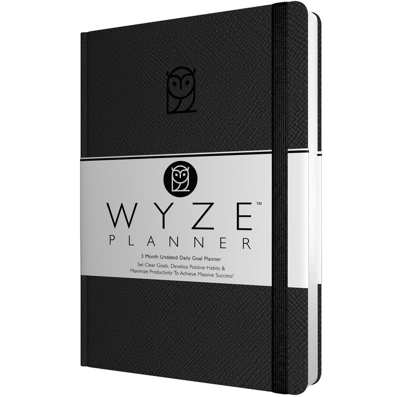 Undated Daily Planner, 3 Months, Full Page per Day & Hourly Schedule. A5, Hardcover. Goal Setting, Monthly, Weekly & Daily Pages, Habit Tracker &