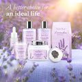 Lavender Bath and Body Gift Basket, Facial Skin Care Set, Spa Kit for Women, Self-Care Relaxation Set, Pamper Kit Self-Care Set, Birthday,