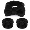 WSYUB Makeup Headbands,Black Spa Headband Wristbands for Washing Face