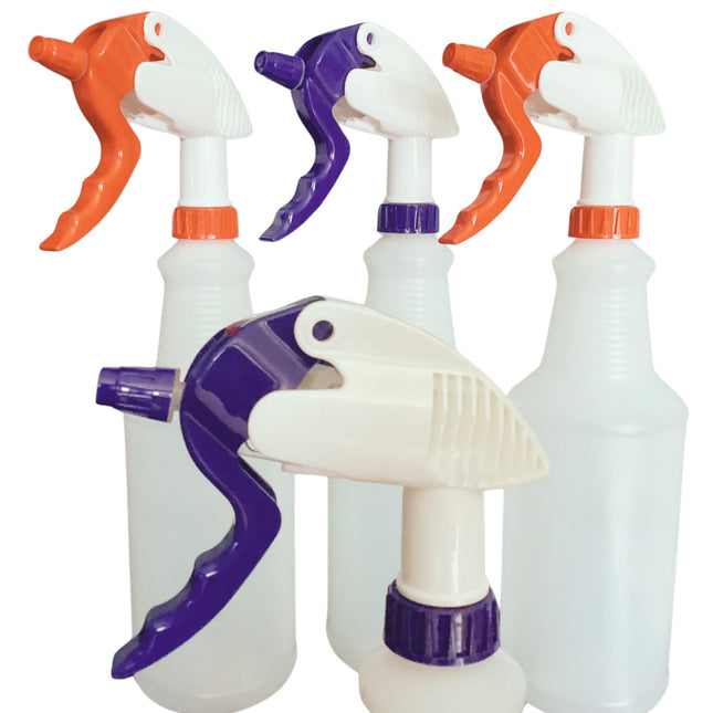 Spray Bottles Heavy Duty - 4 Pack 32 Oz, Empty Spray Bottles for Cleaning, Chemical Resistant HDPE, Industrial-Grade Spr
